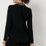 Crafted from our signature dry touch, wrinkle-resistant jersey fabric, the Thom Top is as practical as it is stylish, with an easy care finish that makes it perfect for regular wear. The V-neckline is enhanced by the attached ties, while gathered detailing at the shoulders and a tailored back tuck through the shoulder yoke bring gentle structure and shape.