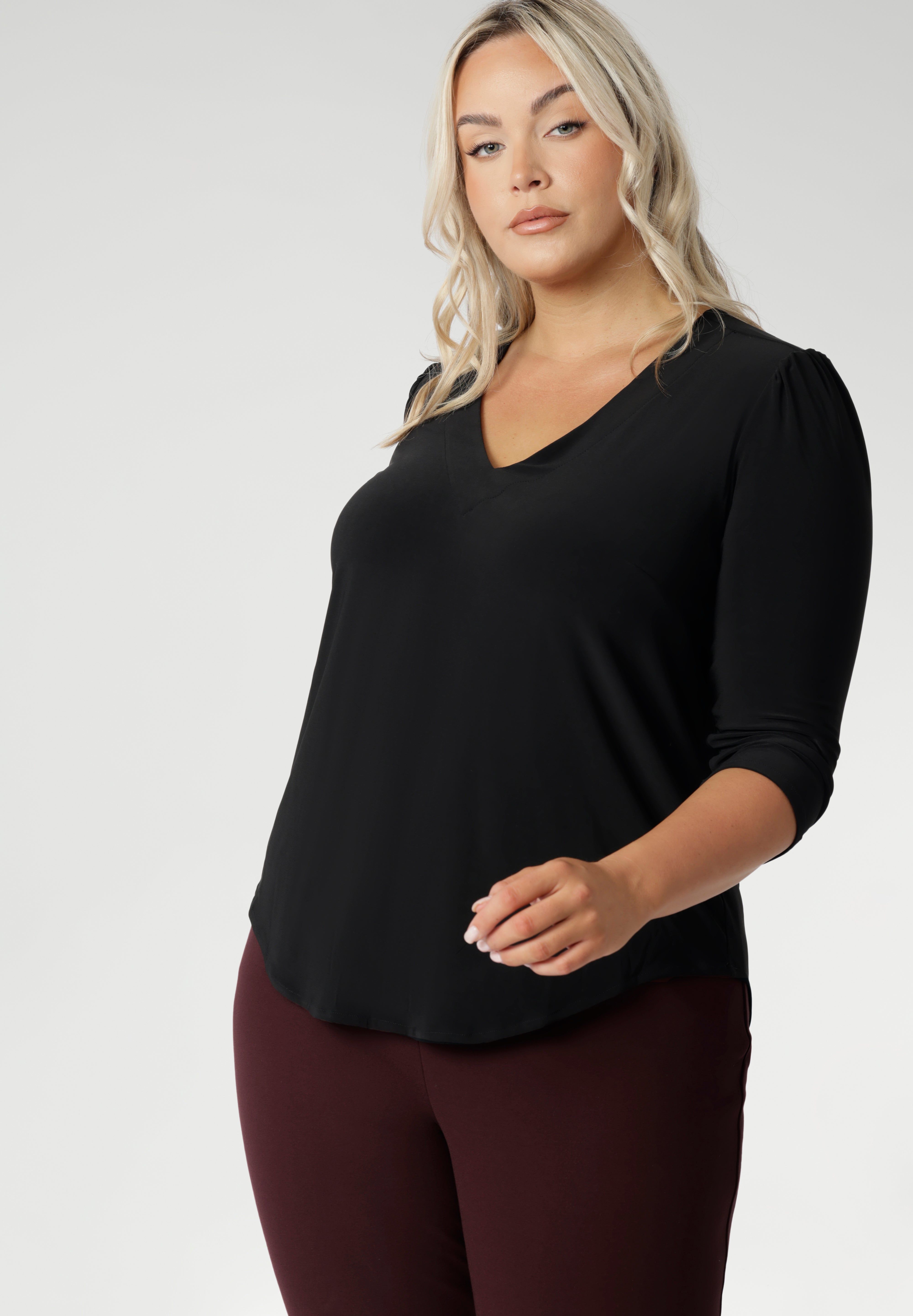 Comfortable dry touch jersey top for corporate workwear to weekend wear. Made in Australia for women sizes 8-24.