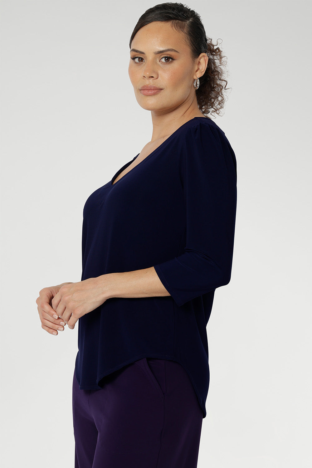 Crafted from our signature dry-touch stretch jersey, this top offers all-day comfort and effortless style, making it the perfect choice for everything from corporate workwear to relaxed weekend dressing.