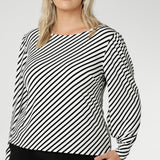 Zara Top in Black Stripe