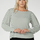 Zara Top in Olive Stripe