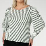 Zara Top in Olive Stripe