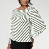 Zara Top in Olive Stripe