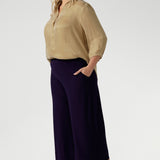 Whether you're dressing for a business meeting or a casual office day, these Australian-made culottes are a versatile and stylish choice for any professional wardrobe. Available in sizes 8-24 and in both regular and short lengths.