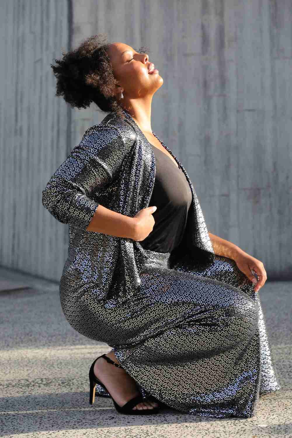 Styles Pant in Silver Sequin