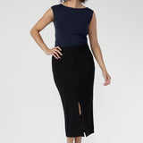 Aaron Midi Skirt in Black