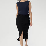 Aaron Midi Skirt in Black