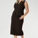 Aaron Midi Skirt in Cocoa