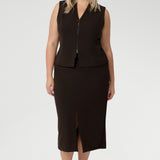 Aaron Midi Skirt in Cocoa