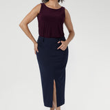 Aaron Midi Skirt in Navy