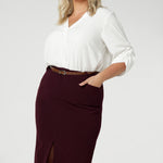 Available in sizes 8-24, this skirt is proudly made by Leina & Fleur, a size-inclusive, Australian-made brand known for combining high-quality craftsmanship with stylish, versatile designs.