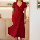 Alexis Wrap Dress in Red