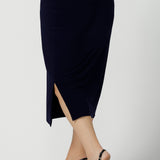 Andi Midi Tube Skirt in Navy