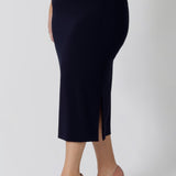 Andi Midi Tube Skirt in Navy