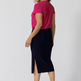 Andi Midi Tube Skirt in Navy