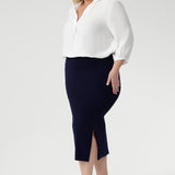 Andi Midi Tube Skirt in Navy