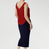 Andi Midi Tube Skirt in Navy