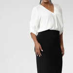Featuring a double-layer tube design, a soft folded waistband, and a convenient pull-on style. Andi Tube Skirt offers a flattering regular length that pairs effortlessly for casual and corporate dressing. Available in size 8-24