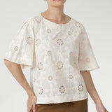 Angel Top in Antique Embroidered Cotton