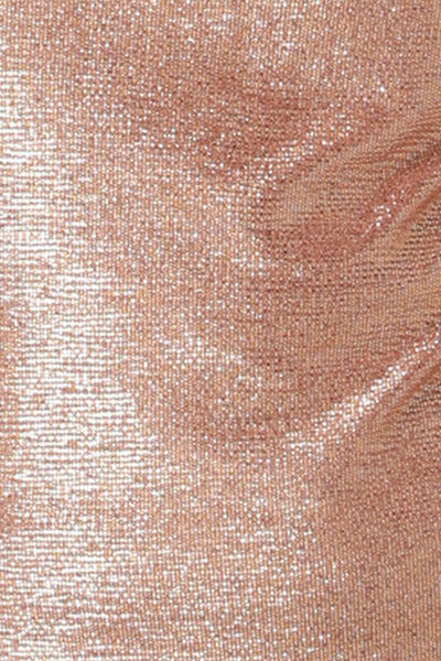 fabric swatch of Antique Xanadu, a shimmering jersey fabric in shades of pink champagne, this sparkly fabric is used by Australian and New Zealand women's fashion brand, L&F to make evening tops and skirts in their new occasionwear collection.