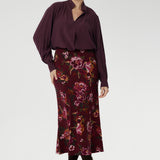 Asher Skirt in Burgundy Bloom