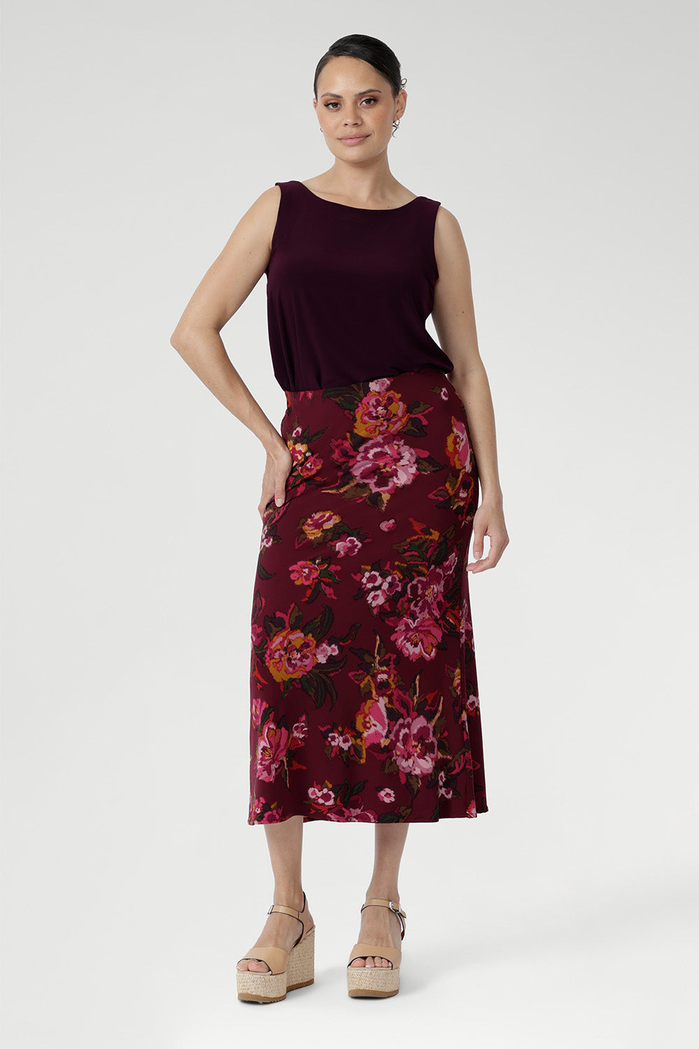 Crafted from our signature dry-touch stretch jersey, the Asher Skirt offers a comfortable, streamlined fit with an easy pull-on, elasticated waist, and a refined A-line shape. Designed with comfort and movement in mind, Asher is perfect for effortless styling from work to weekend. Proudly designed and made in Australia.