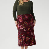 Asher Skirt in Burgundy Bloom