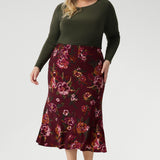Asher Skirt in Burgundy Bloom