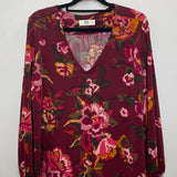 One of a Kind - Avery Top in Burgundy Bloom