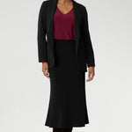 The back shoulder yoke is finished with gentle gathers, offering subtle movement and texture. The curved shirt-tail hemline flatters the hips when worn loose and maintains a chic, modern vibe if you prefer to French tuck. Available in inclusive sizes 8 to 24, the Avery Top in Ruby is a standout piece that blends comfort, quality, and timeless style—all Australian made.