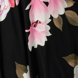 Bellissima swatch fabric for made in Australia fashion label Leina & Fleur. Floral print on a black base