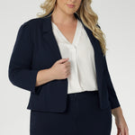 Perfect for easy access to essentials. The single-layer back is shaped with delicate darts that contour the figure, while the shoulder yoke adds a structured element to the overall design. Available in sizes 8-24.