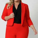 Size 18 model wears matching pants, the Benni Jacket creates the ultimate power suit. Perfect for making a bold, confident statement in both professional and social settings