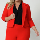 Size 18 model wears matching pants, the Benni Jacket creates the ultimate power suit. Perfect for making a bold, confident statement in both professional and social settings