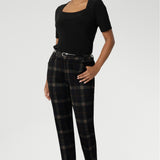 This short sleeve black jersey top is a must-have for women over 30 who appreciate timeless style and effortless versatility. Featuring a clean square neckline and a flattering slim fit, it’s the ideal foundation for a polished wardrobe. Easy to style under blazers and structured suiting.