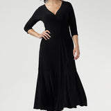 Bettina Reversible Wrap Dress in Black