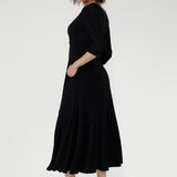 Bettina Reversible Wrap Dress in Black