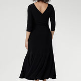 Bettina Reversible Wrap Dress in Black