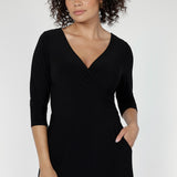 Bettina Reversible Wrap Dress in Black