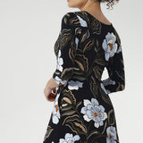 Bettina Reversible Wrap Dress in Ice Bloom