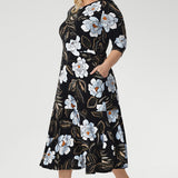Bettina Reversible Wrap Dress in Ice Bloom