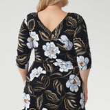Bettina Reversible Wrap Dress in Ice Bloom
