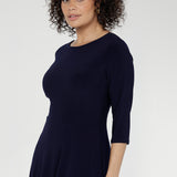 Bettina Reversible Wrap Dress in Navy