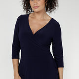 Bettina Reversible Wrap Dress in Navy