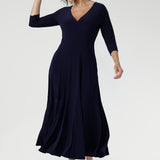 Bettina Reversible Wrap Dress in Navy