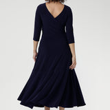 Bettina Reversible Wrap Dress in Navy