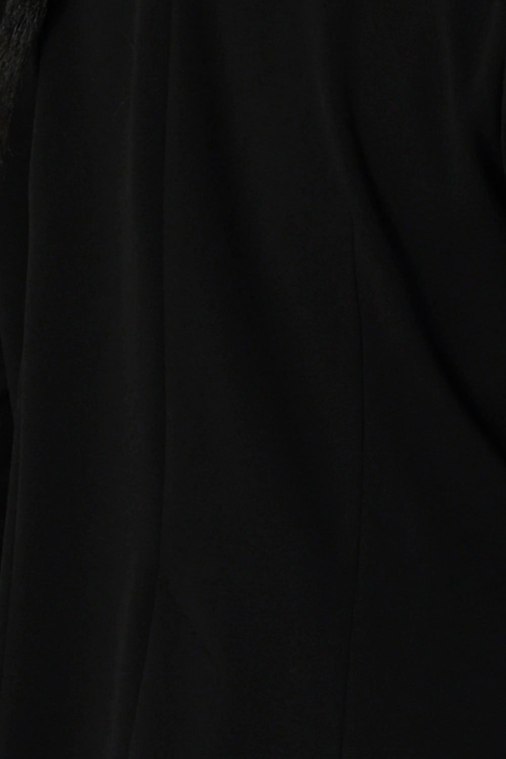 Close up image of Black Scuba Crepe Fabric. Made in Australia for clothing label Leina & Fleur. Available Sizes 8-24.