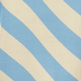 Blue Sky Stripe print Swatch. Crafted from premium Italian viscose in a smooth sateen weave, offering a lightweight feel with a silky touch against the skin. Garments in this collection are featured in sizes 8-24.