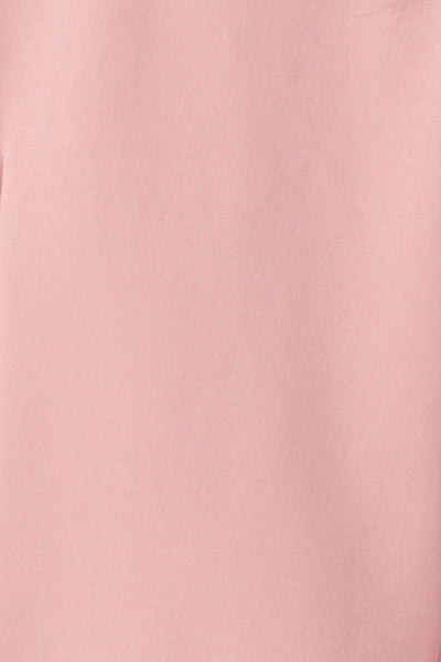 Swatch of blush pink ponte jersey used by Australian and New Zealand women's clothing brand, Leina & Fleur to make luxury quality jackets. 