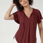 The Rosewood shade offers a warm, refined richness that pairs effortlessly with both neutrals and deeper tones. Wear with wide-leg pants or tailored separates for a polished, relaxed look. Made in Australia with integrity.